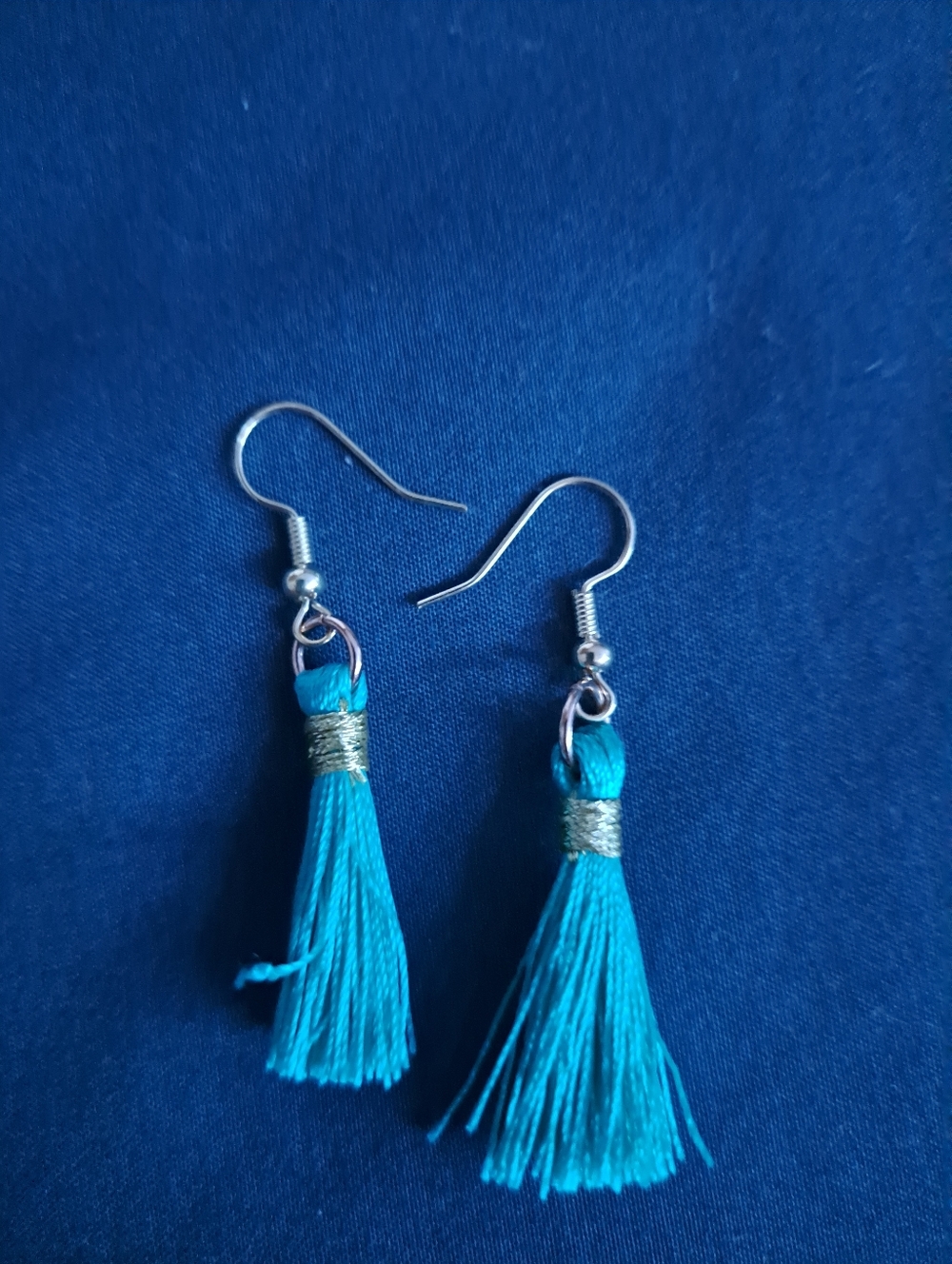 Blue Tassel Earrings